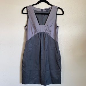 Mauve, satin Banana Republic cocktail dress.